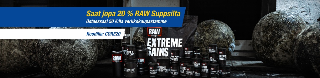 Jopa 20 % Raw Suppsilta koodilla ostaessasi 50 :lla